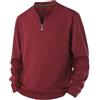 Generic SYJYM - Felpa da uomo a maniche lunghe, taglie forti, mezza zip, alla moda, ampia e alla moda, per primavera e autunno, scollo rotondo, Rosso, 8XL