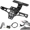 PSLER Portatarga Moto Supporto per Targa Moto Universale Kit Eliminatore Parafango con Luce LED per Tmax 530 MT01 MT07 MT09 Sportster Z900 SV650 FZS1000 FZS600