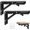 HREDZEO Staffe Pieghevoli per Mensole,2 PCS Staffe pieghevoli Mensola Angolare da Muro Inox Mensola Pieghevole Salvaspazio per casa,magazzino,cucina, ufficio,tavolo,parete