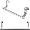 HXHWKEN 2Psc Porta Asciugamani Portasciugamani in Acciaio Inossidabile da Appendere Sopra la Porta Porta Appendi Strofinacci Senza Forare per Cucina Bagno (23cm)