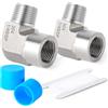 ERGAOBOY 2 Pcs 1/4 Femmina BSP x 1/4 Maschio BSP Filettatura In Acciaio Inox Forgiato 90 Gradi Connettore A Gomito SUS 304 Raccordi Per Tubi