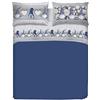 PENSIERI DELICATI Parure Copripiumino Singolo Flanella 100% Cotone, Sacco 155X200 CM e Federa 52X82 CM, Made in Italy, Copripiumino Lavabile In Lavatrice A 40°, Fantasia Gnomo Blu