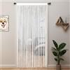 YIIBAII Tenda con perline per porte e finestre, adatta per decorazione interna e divisorio armadio (bianco, 99 x 200 cm)
