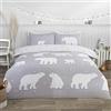 Rapport Home Rapport - Set Copripiumino Singolo, Reversibile, 100% Cotone Spazzolato, Colore: Grigio