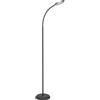 Eglo Lauro - Lampada a stelo LED, per soggiorno, da terra touch dimmerabile, lettura flessibile in plastica di colore nero, bianco caldo-bianco freddo, 132 cm