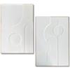 DRW Quadro tela astratta con cornice in legno naturale e bianco 120 x 80 x 4,5 cm