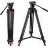 COMAN treppiede fotocamera da 188 cm Robusto treppiede per videocamera professionale Borsa per il trasporto da 8 kg Inclusa piastra a sgancio rapido, cavalletto fotografico tripod