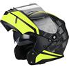 BHR Casco Modulare Moto con Doppia Visiera BHR 805 POWER | Casco Moto Integrale Omologato ECE con Visiera Doppia Antigraffio | Casco Moto Modulare Uomo & Donna | NERO/GIALLO | XL
