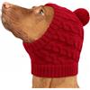 CITÉTOILE Cappello di Natale per Cani con Pompon, Morbido Cappello a Maglia a Trecce per Mascotte Festive, Animali Domestici, Rosso, XXL