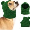 CITÉTOILE Cappello di Natale per Cani con Pompon, Morbido Cappello a Maglia a Trecce per Mascotte Festive, Animali Domestici, Verde, L