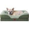 EHEYCIGA Memory Foam Cuccia Cane Interno Taglia Media, Impermeabile Divano per Cani Sfoderabile e Lavabile, Letto per Cani con 4 Bordi Rialzati, Verde, 76x51x16.5cm