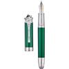 HONG DIAN Penna stilografica a stantuffo N25, pennino fine, design stereoscopico con intaglio a serpente, con custodia in metallo, set (verde smeraldo)