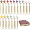 PH PandaHall 8 Stili Graffette per Carta 16 pz Segnalibro Morsetto 5.8cm Grandi Graffetta per Carta con Pietra Naturale Clip per Planner Insegnanti Studenti Scuola Cancelleria