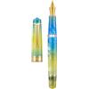 Asvine Penna stilografica P20 a pistone, pennino da 1,1 mm, per calligrafia e disegno artistico, in acrilico giallo, con custodia