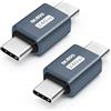 Seminer Adattatore USB C 80Gbps (2 Pack), Connettore di Trasferimento Dati USB 4.0 Type-C Maschio-Maschio Compatibile con iPhone 16/15, Samsung, MacBook e altri Dispositivi USB-C