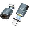 IVIVTOR Adattatore Magnetico USB-C - 2 Pack Spinotto Magnetico Tipo C 240W 24 Pin Trasferimento 80 Gbps, Compatibile per laptop tablet e telefoni cellulari - Della Latta