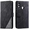 SONWO Cover per Huawei P Smart 2019 / Huawei Honor 10 Lite, Flip Caso in PU Pelle Case Cover Portafoglio Custodia per Huawei P Smart 2019 / Huawei Honor 10 Lite, [Kickstand] [Slot per Schede], Nero