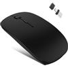 Azmall Mouse Wireless Bluetooth 5.2/3.0 + 2.4G USB-A/C - Ricaricabile USB-C, Click Silenzioso, 3 DPI (800/1200/1600), Jiggler Integrato - per iPad, MacBook, Laptop e PC Windows