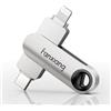 fanxiang 64GB Chiavetta USB Pen Drive,USB 3.2 Gen1 Type-C + Lightning USB C Flash USB Drive,Fino a 95MB/S Chiavetta USB 64GB,Supporto per il backup delle foto live di Apple(F385)