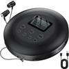 Gueray Lettore CD Portatile Hifi con display stereo cd Lettore CD con cuffie Supporto PROG ASP Funzione di memoria Funzione di ripetizione Effetto BASSO Nero