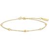 ANIA HAIE Bracciale da donna Melodic Poet Multi Rhombus Station, in argento sterling placcato oro 14 carati, con zirconi e 4 diamanti d'oro, lunghezza 16,5 cm + estensione di 2 cm, confezione regalo