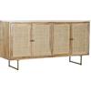 DRW Credenza a buffet in legno di mango e rattan 150 x 40 x 77 cm