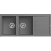 Elleci Unico 500 LKU50099 Lavello 2 vasche con gocciolatoio Reversibile Sopratop 116 x 50 cm finitura Keratek Concrete 99