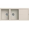 Elleci Unico 500 LGU50039 Lavello 2 vasche con gocciolatoio Reversibile Sopratop 116 x 50 cm finitura Granitek Bianco Soft 39