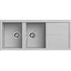 Elleci Unico 500 LKU50088 Lavello 2 vasche con gocciolatoio Reversibile Sopratop 116 x 50 cm finitura Keratek Cloud 88