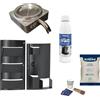 puntoluceled Kit Accessori Originale Completo per Macchine da Caffè Frog - Portacialda in Alluminio, Decalcificante Bomba Plus, Set 50 Bicchierini Zucchero Palettine, Porta Accessori e Cialde, Organizzatore