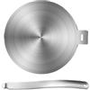 YJDOORPLAY Piastra di conversione per piano cottura a induzione, piastra adattatore a induzione in acciaio inox per cottura a calore e induzione con manico separabile, per fornelli a gas, piano cottura a