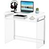 solaround Scrivania in Acrilico per Computer, Tavolo da Studio per Casa e Ufficio, Tavolino Consolle (Trasparente)