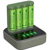 GP ReCyko Caricabatterie quotidiano B421 (USB) con dock di ricarica D451, incl. 4 batterie AA NiMH da 2100 mAh