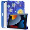 OKP Custodia per iPad di 9a/8a/7a generazione (2021/2020/2019), custodie per iPad da 10,2 pollici con supporto a tre pieghe, custodia sottile per iPad 9/8/7 gen con portamatite per donne e uomini