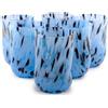 MurArt 6 Bicchieri di Murano Set da 6 Bicchieri Pervinca e Nero da Acqua da 400ml in Vetro Soffiato a Mano in Lavorazione Artigianale Collezione Eleganza Made in Italy
