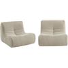 sweeek Poltrona modulare 1 Posto bouclette Testurizzata (Lotto di 2), Sokol, Beige, 91x105x72 cm