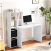 WOLTU Scrivania Ufficio Compatta con Libreria Integrata, Bianco Lucido, Design Salvaspazio per Studio/Camera, 140x50x134 cm