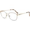 FERAVIA Occhiali Da Vista Rettangolari in Metallo Con Strass Da Donna Occhiali Con Lenti Trasparenti Crema