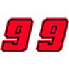 4R Quattroerre.it 13399 Numero Racing 9 Moto GP, Rosso Fluo, 10 x 10 cm (Confezione da 2)