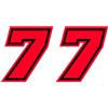 4R Quattroerre.it 13397 Numero Racing 7 Moto GP, Rosso Fluo, 10 x 9,5 cm (Confezione da 2)