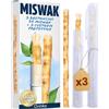 ORINKO® Siwak Naturale x3 con Custodia x3 - Spazzolino Ecologico per Denti - Miswak Africano per Pulizia, Sbiancamento e Igiene Orale - Bastoncini di Araak come Alternativa Sostenibile