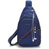 Veyarien Veriya, borsa a tracolla monospalla casual impermeabile con porta per cuffie per viaggio, trekking, ciclismo, per uomo, donna, ragazza, Blue