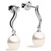 Secret & You Orecchini Willow in Perle Coltivate d'Acqua Dolce Bianche a Goccia da 7-8 mm | Secret & You | Argento Sterling 925