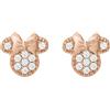 Disney Minnie Mouse Jewelry, Pink Gold Over Sterling Silver Cubic Zirconia Stud Earrings; Mickey's 90th Birthday Anniversary