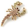 Avalaya Spilla a forma di scorpione multicolore in metallo placcato oro, lunghezza 48 mm, Misura unica, Nessun tipo di metallo, Nessuna pietra preziosa