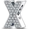 LaMenars Charms con lettere dalla A alla Z, perline in argento sterling 925, adatte a bracciali con zirconi 5A, regali di gioielli di compleanno per donne e ragazze