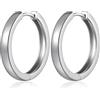 jiamiaoi Orecchini A Cerchio Uomo Donna Acciaio Chirurgico Orecchini Cerchio Argento 925 Per Ragazze 18mm