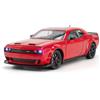 imtfzct Dodge Challenger SRT Hellcat, modello auto 1/24 da collezione Diecast con luci e suoni, giocattolo per adulti e bambini, regalo di compleanno, decorazione (rosso)