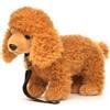 Uni-Toys - Barboncino (marrone chiaro), in piedi (con guinzaglio) - 30 cm (lunghezza) - cane di peluche - peluche