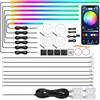 TWETIZ Striscia LED acrilica Dream+Color per interni dell'auto con APP wireless, RGB 22 in 1 con 155 cm 612 LED, luci a fibra ottica per auto, kit di illuminazione ambientale a sincronizzazione musicale a